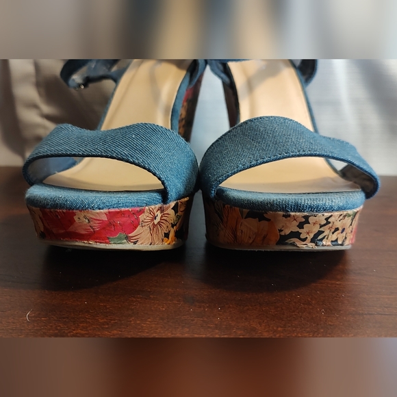 Jasmine denim floral wedges size 9 - Picture 10 of 11